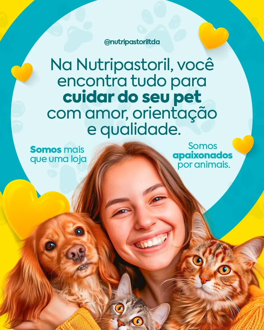 Na Nutripastoril, você encontra tudo para cuidar do seu pet com amor, orientação e qualidade.